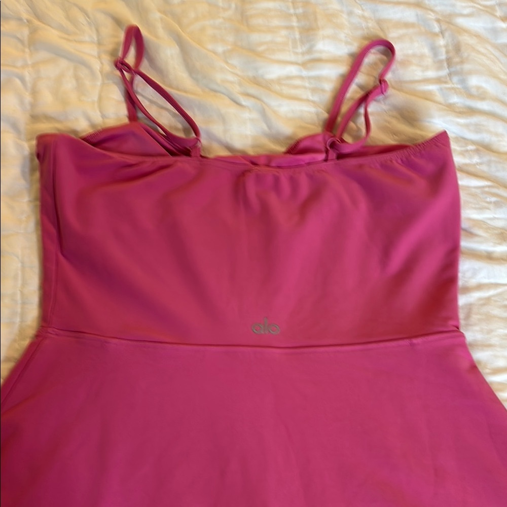 ALO Yoga Pink Tennis Dress with Adjustable Straps
